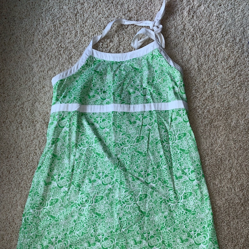 Girls Lilly Pulitzer dress green white 16